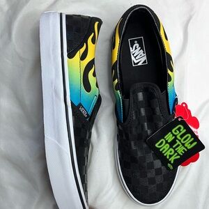 Glow Flame Slip On Vans